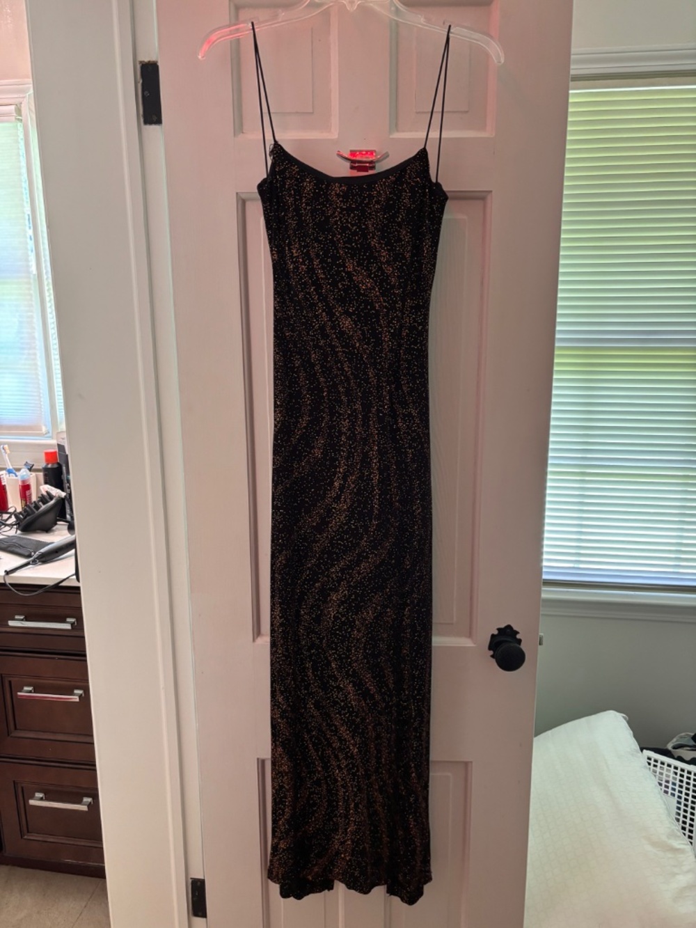 Y2k Gold and Black Formal Dress